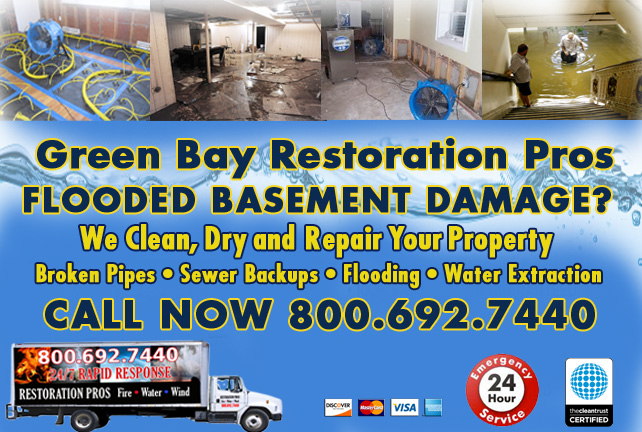 Green Bay flooded basement cleanup