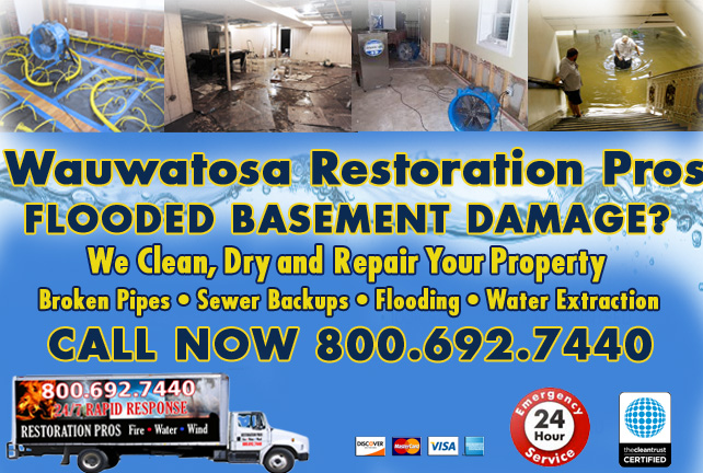 Wauwatosa flooded basement cleanup